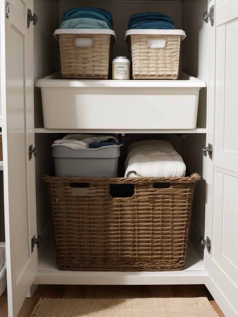 incorporate-storage-baskets-bins-under-sink-neat-organized-look