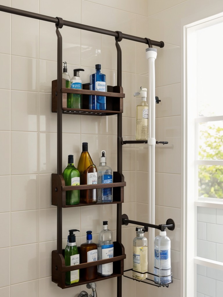 use-tension-shower-caddy-to-hang-shower-rod-conveniently-storing-bottles-essentials