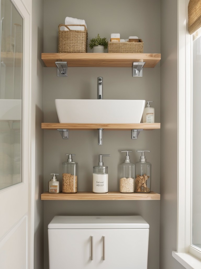 utilize-floating-shelves-wall-mounted-cabinets-to-free-up-floor-space-small-bathroom