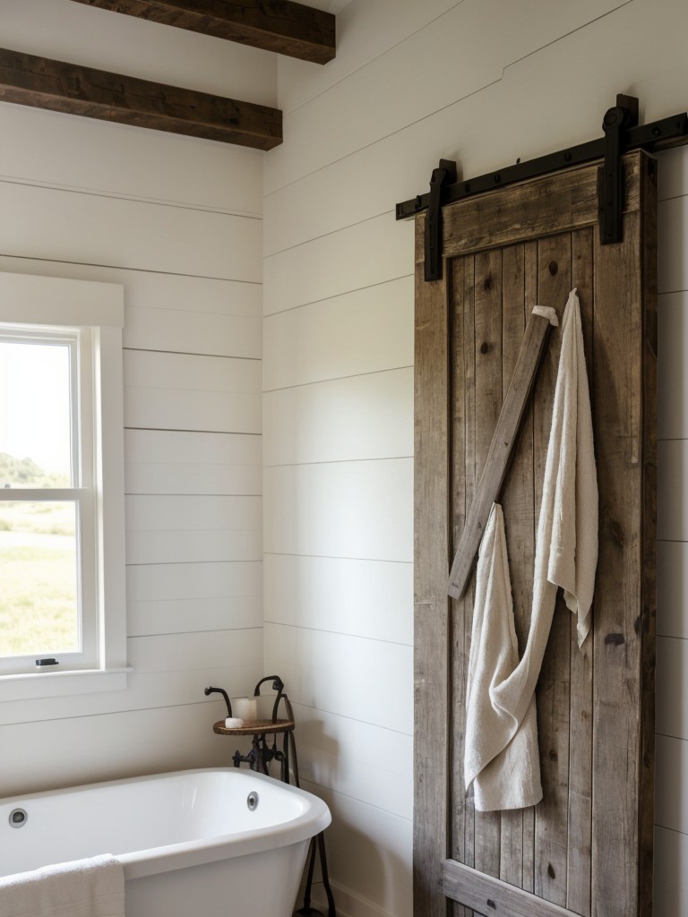 farmhouse-bathroom-ideas-rustic-touches-such-sliding-barn-door-shiplap-walls-achieving-charming-cozy-vibe