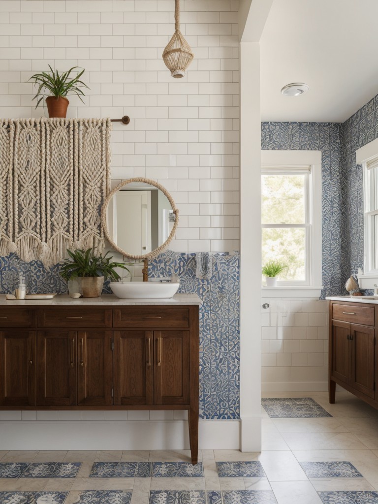 incorporating-macrame-wall-hangings-patterned-tiles