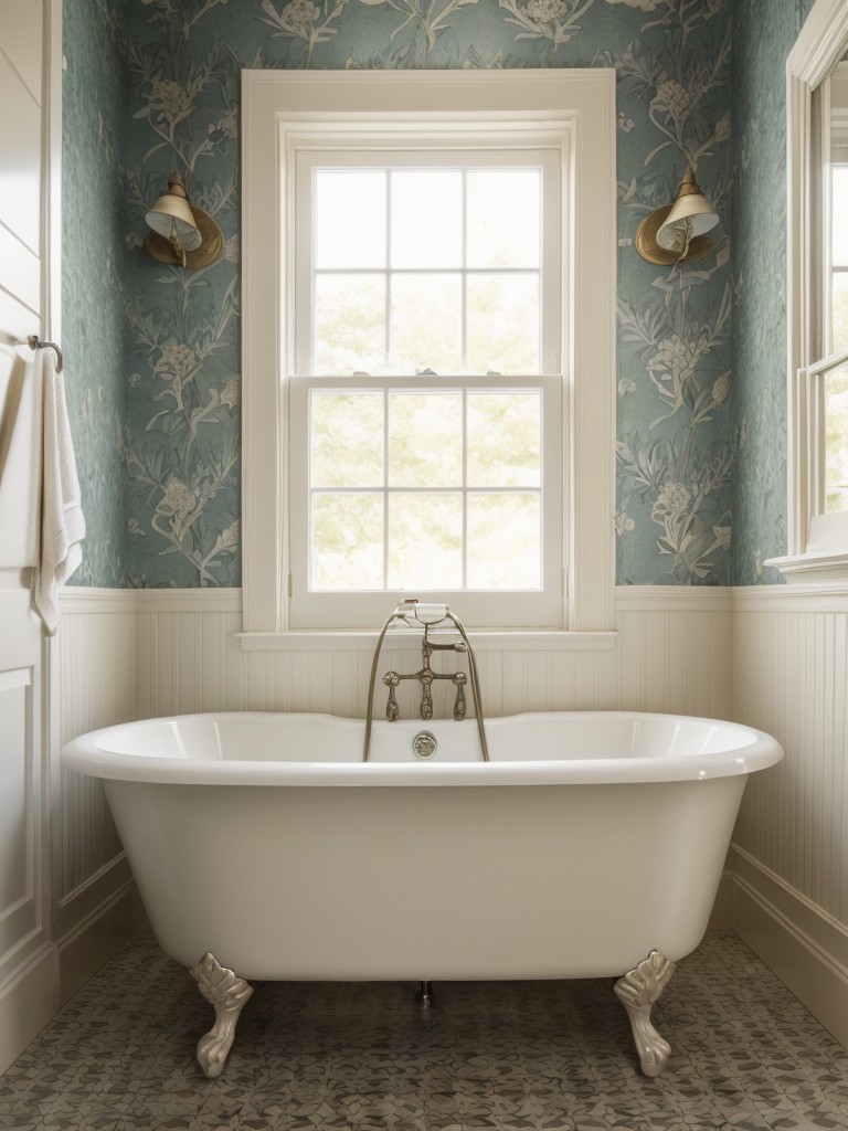 vintage-bathroom-ideas-nostalgic-appeal-featuring-clawfoot-tubs-antique-fixtures-patterned-wallpaper-reminiscent-bygone-era