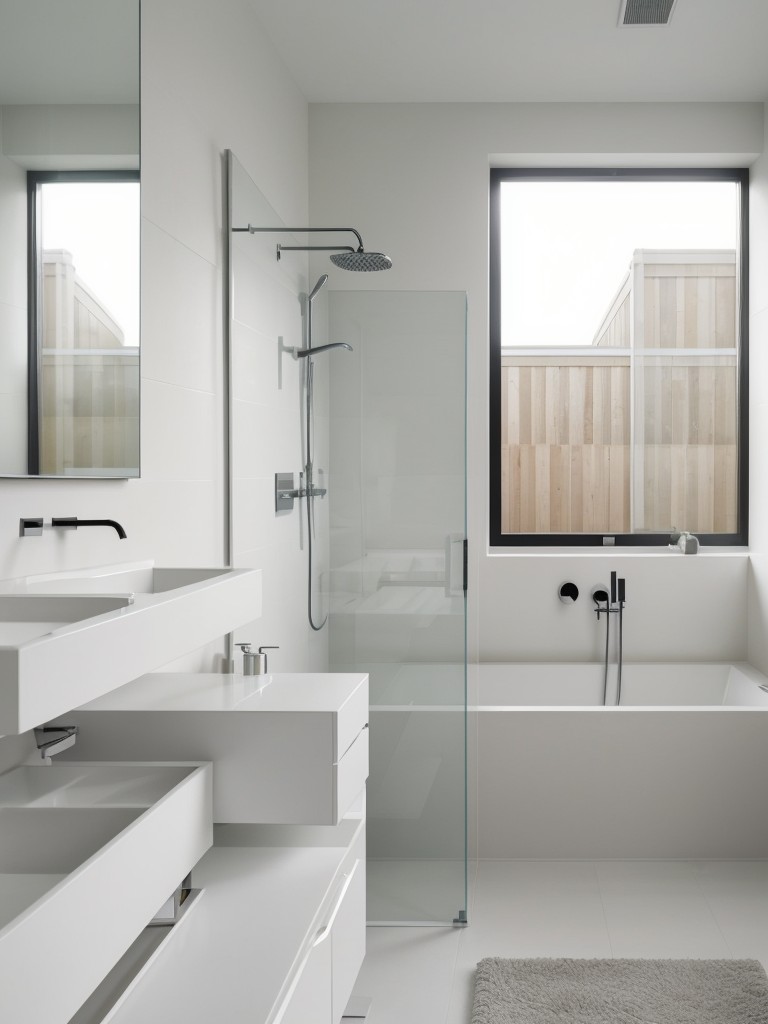 minimalist-bathroom-ideas-monochromatic-color-scheme-sleek-streamlined-fixtures