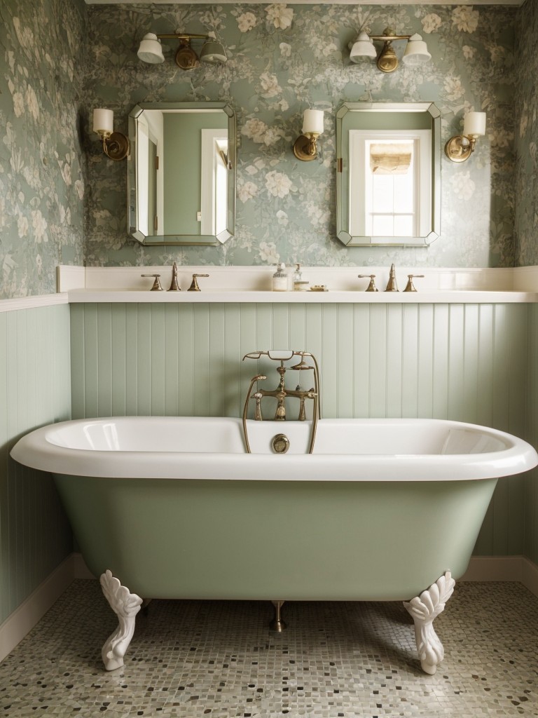 vintage-inspired-bathroom-ideas-clawfoot-tubs-retro-wallpaper-antique-fixtures-nostalgic-charming-feel