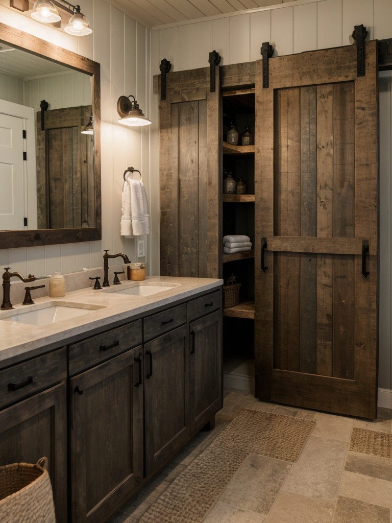 farmhouse-bathroom-ideas-vintage-flair-rustic-charm-incorporate-farmhouse-sinks-barn-doors-shiplap-walls-cozy-country-inspired-space