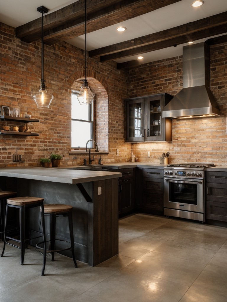 such-exposed-brick-walls-metal-fixtures-concrete-countertops-incorporate-vintage-lighting-rustic-decor-unique-stylish-look