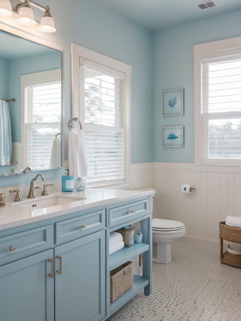 beach-inspired-bathroom-ideas-coastal-vibe-blue-white-color-schemes-seashell-accessories-nautical-decor