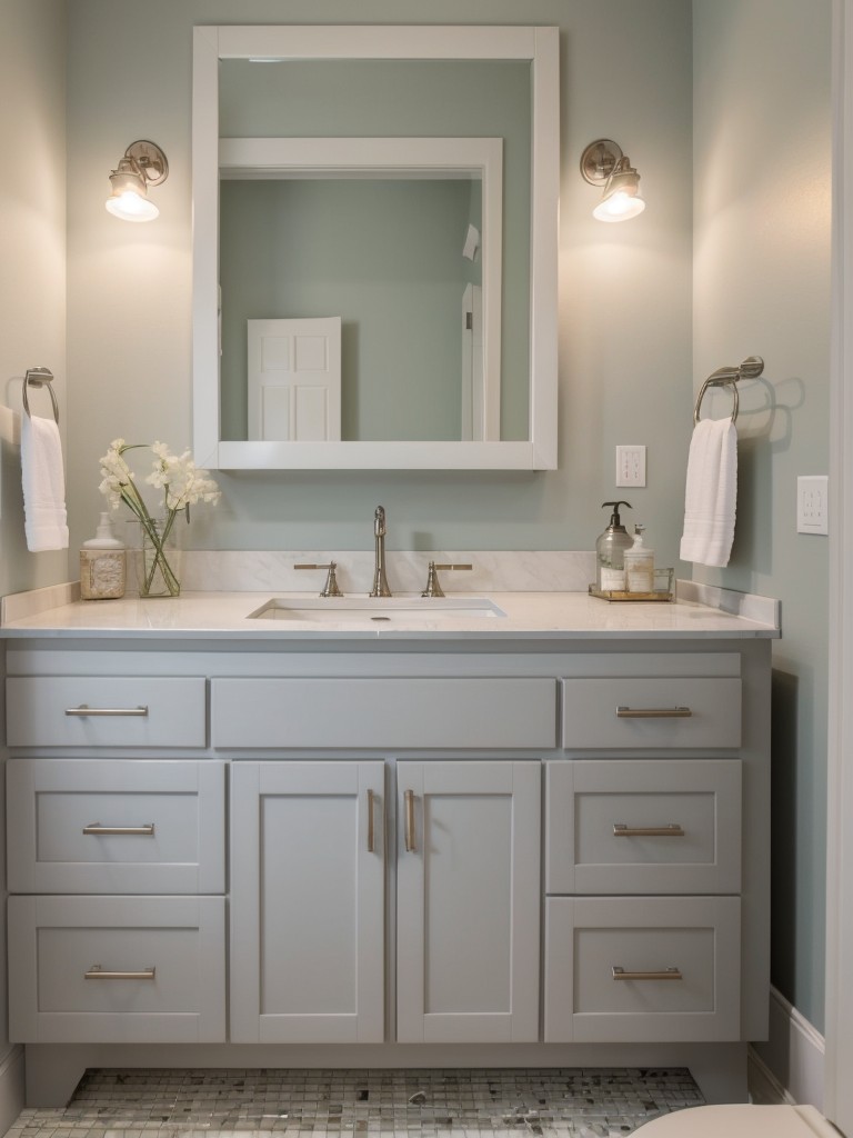 budget-friendly-bathroom-renovation-ideas-simple-updates-like-replacing-hardware-repainting-cabinets-adding-statement-mirror