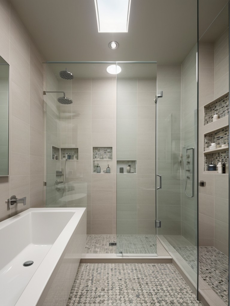 contemporary-bathroom-ideas-geometric-patterns-statement-lighting-glass-shower-enclosures