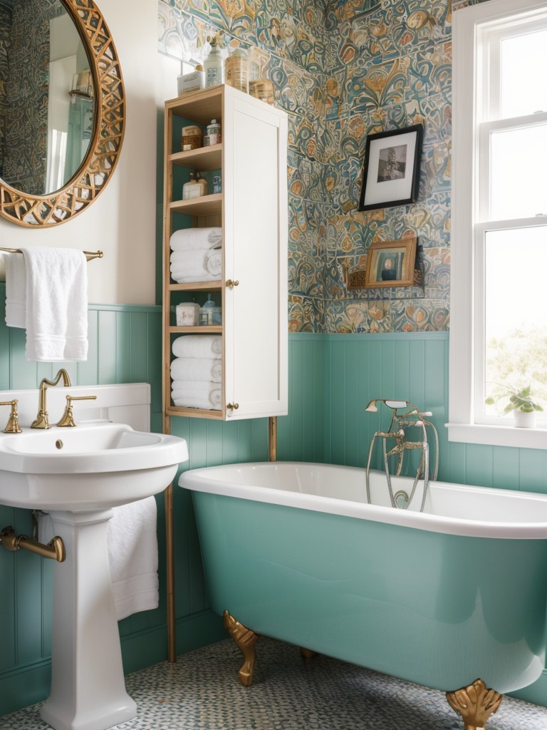 eclectic-bathroom-ideas-bold-patterns-mix-colors-unique-statement-pieces