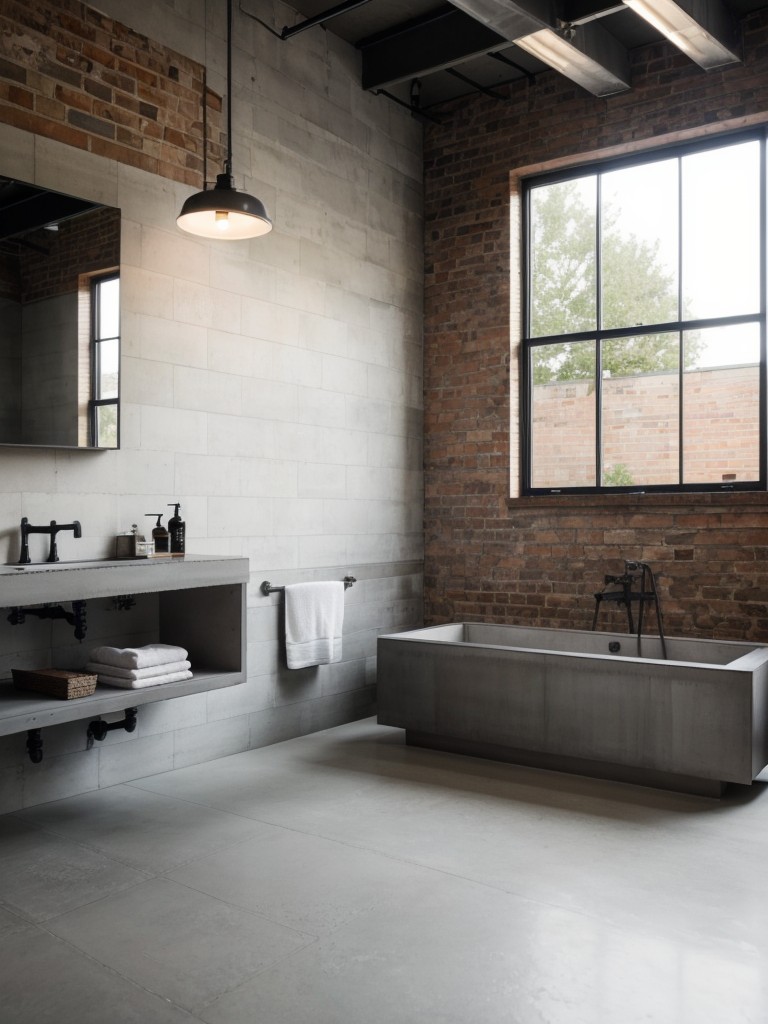 industrial-bathroom-ideas-exposed-brick-walls-metal-accents-sleek-concrete-countertops-trendy-urban-style