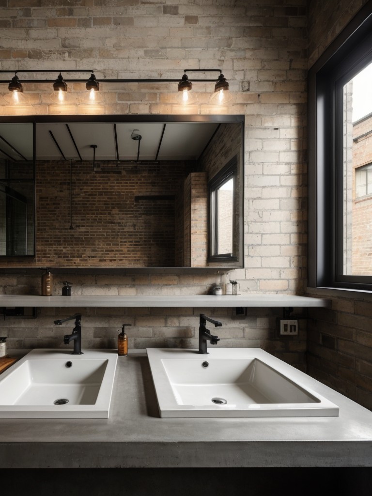 industrial-bathroom-design-exposed-brick-walls-metal-fixtures-concrete-countertops-modern-yet-rugged-aesthetic