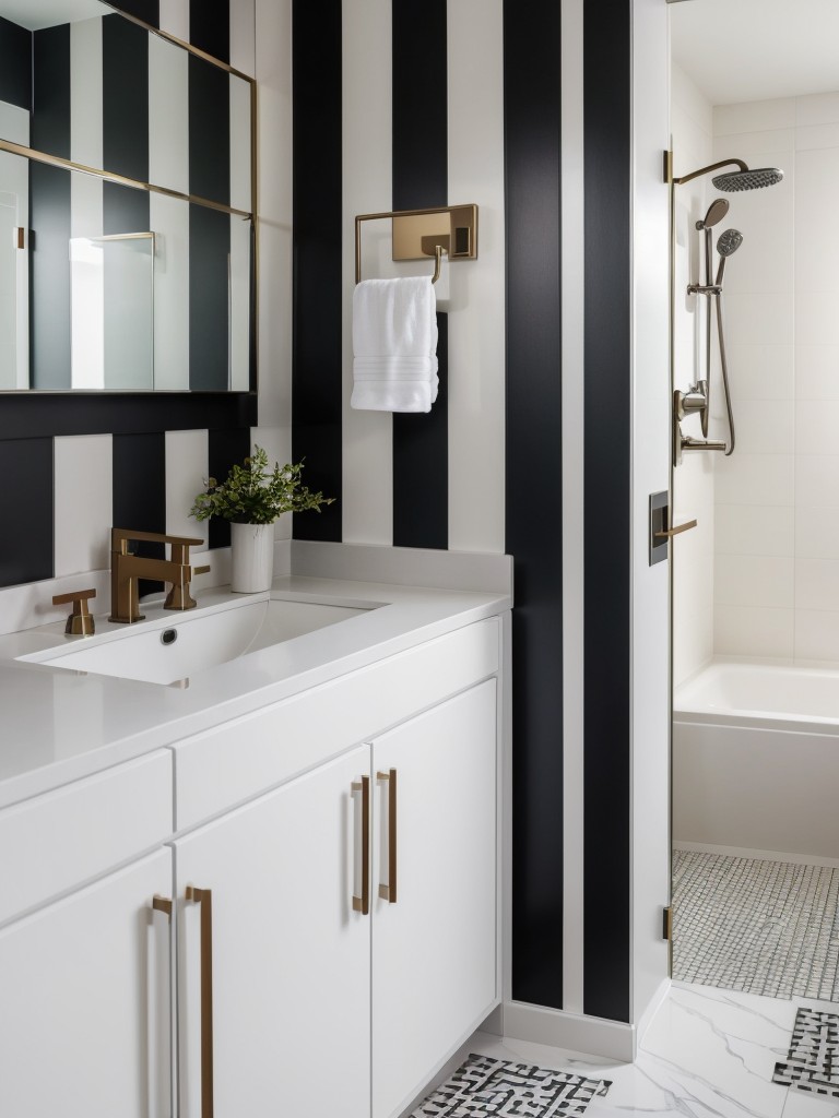contemporary-bathroom-makeover-sleek-fixtures-geometric-patterns-bold-accent-colors