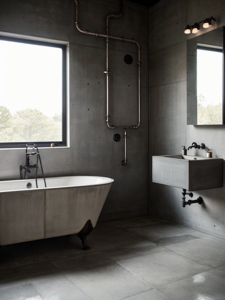 industrial-bathroom-ideas-exposed-pipes-concrete-finishes-metal-accents-stylish-edgy-look