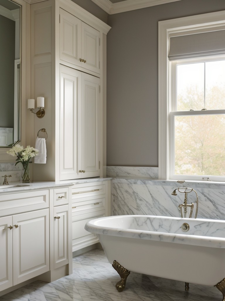 classic-bathroom-ideas-elegant-marble-countertops-traditional-fixtures-clawfoot-bathtub-timeless-appeal