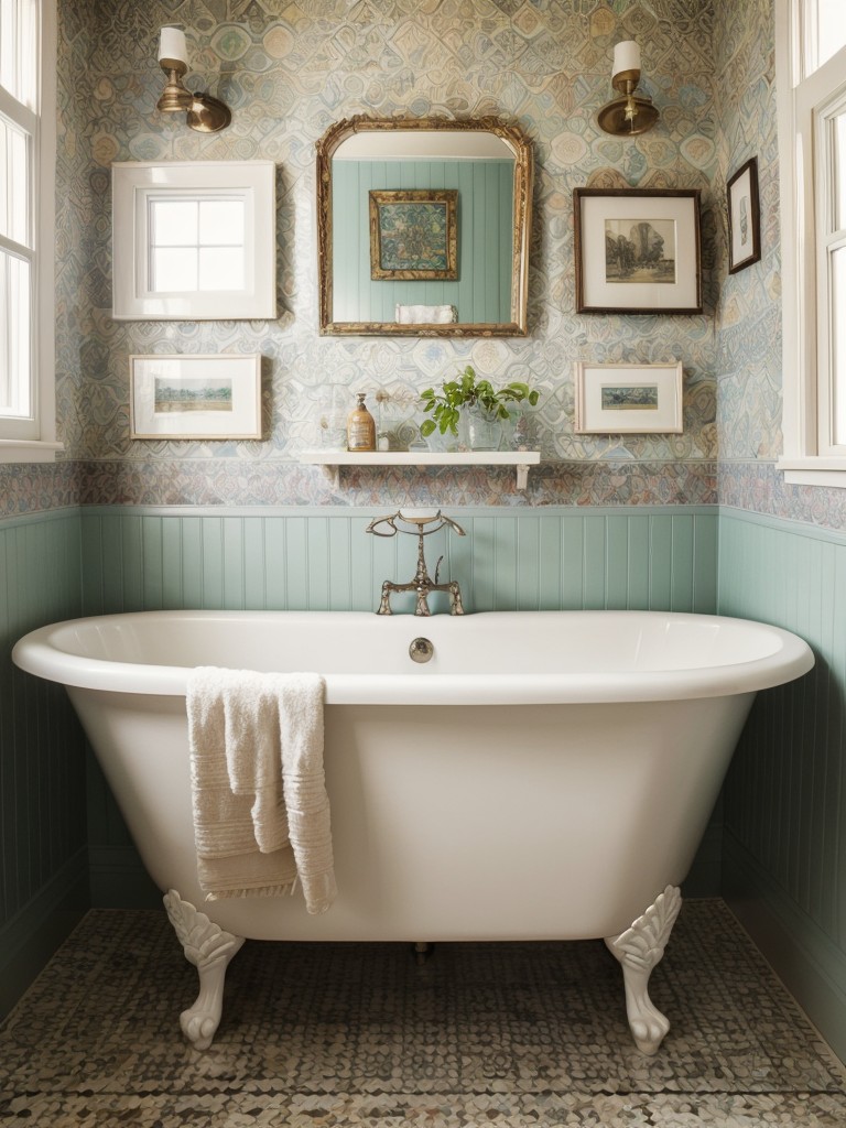 eclectic-bathroom-ideas-mix-patterns-colors-textures-incorporating-vintage-elements-unique-artwork