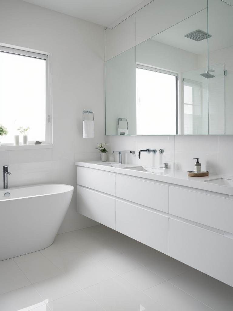 minimalist-bathroom-ideas-sleek-white-tiles-floating-vanity-clean-spacious-look