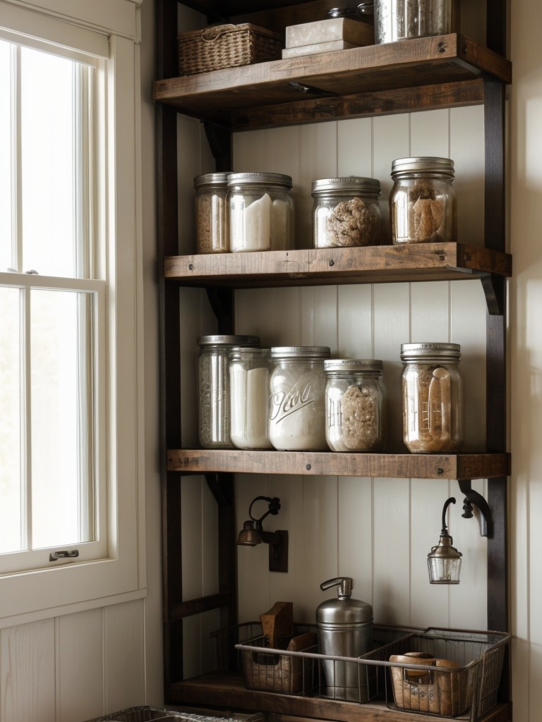 rustic-farmhouse-bathroom-ideas-distressed-wood-accents-antique-fixtures-neutral-color-scheme-enhanced-vintage-inspired-accessories-like-mason-jar-sto