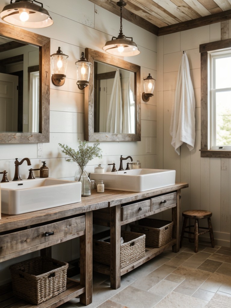 farmhouse-bathroom-design-ideas-creating-charming-rustic-look-vintage-inspired-fixtures-reclaimed-wood-accents