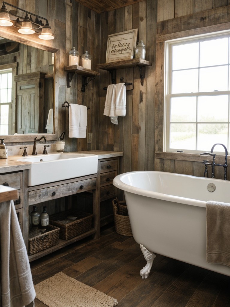 farmhouse-bathroom-ideas-rustic-elements-such-distressed-wood-vintage-accessories-farmhouse-sinks-cozy-country-inspired-design
