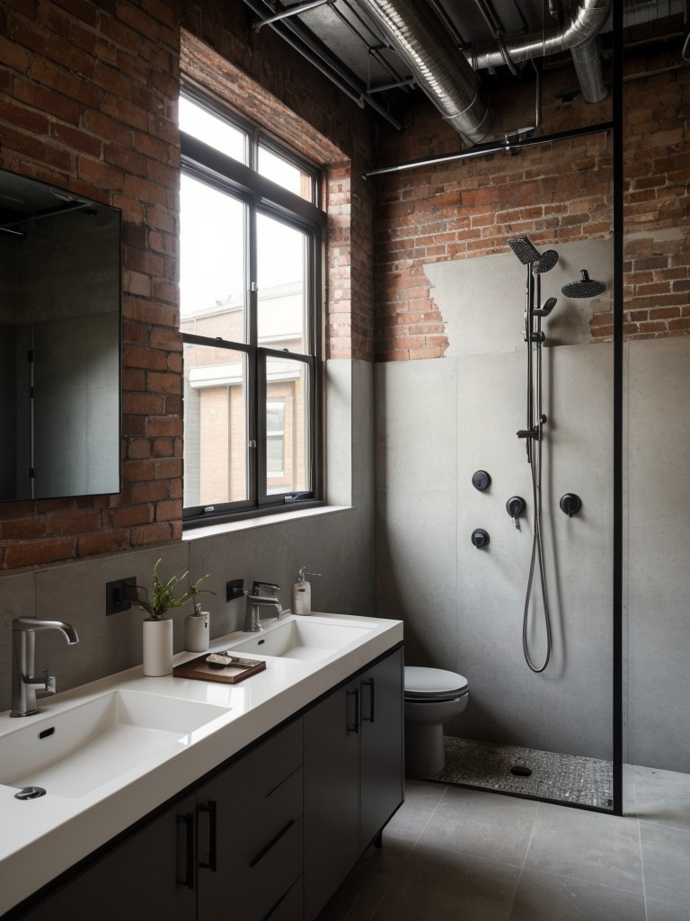industrial-bathroom-ideas-exposed-brick-walls-metal-accents-raw-unfinished-look-trendy-edgy-design