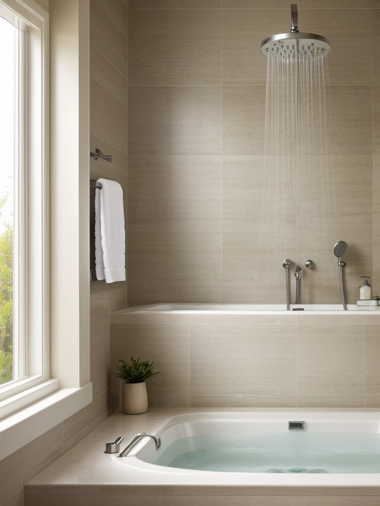 spa-inspired-bathroom-ideas-soothing-atmosphere-luxurious-features-such-rain-showerhead-aromatherapy-diffuser-plush-towels