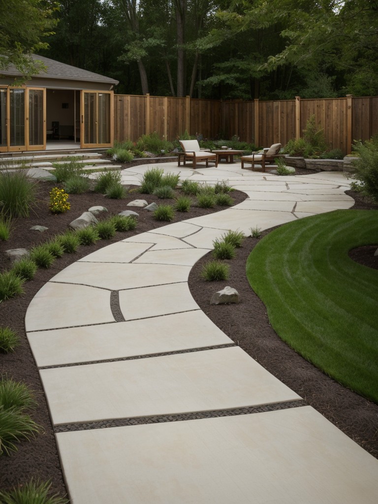 enhance-your-backyard-variety-textures-such-stone-pathways-wooden-decking-lush-grass-areas