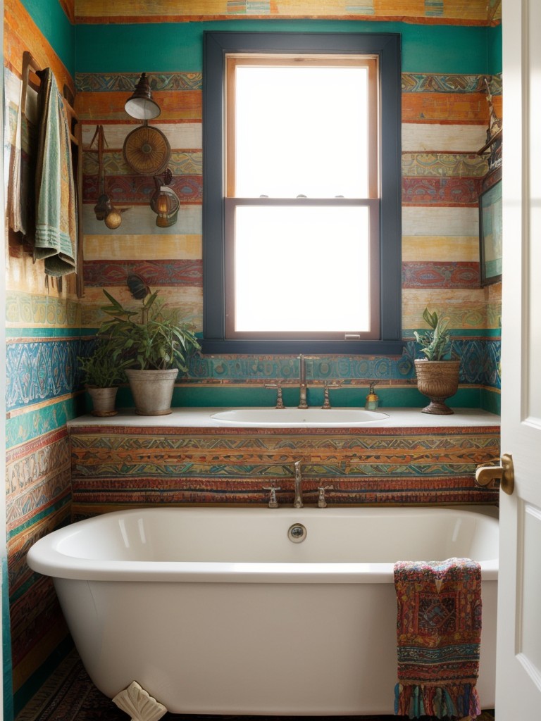 boho-bathroom-ideas-vibrant-patterns-eclectic-decor-free-spirited-laid-back-atmosphere
