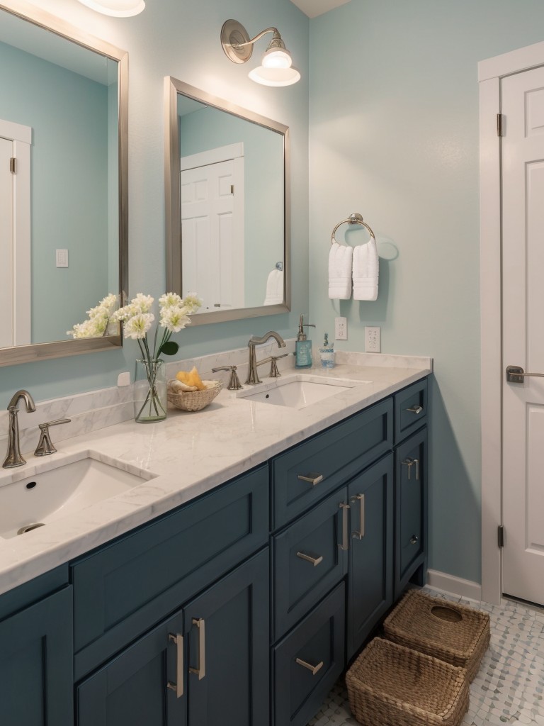 coastal-bathroom-ideas-nautical-color-palette-beach-inspired-decor-shell-shaped-sinks