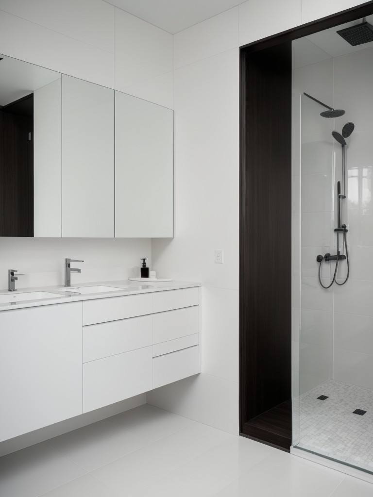 minimalist-bathroom-ideas-monochrome-color-scheme-sleek-fixtures-hidden-storage