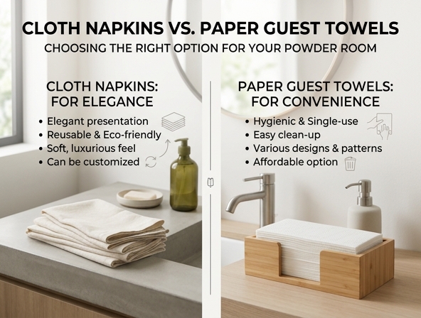 Cloth Napkins vs. Paper Guest Towels: Elevating Your Powder Room for Guests Image