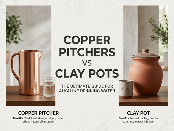 Copper Pitchers vs. Clay Pots: Finding the Best Alkaline Water Vessel for Home Wellness Image