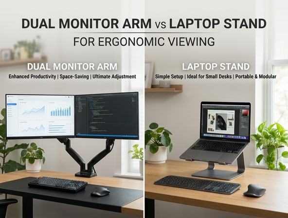 Dual Monitor Arm vs. Laptop Stand: Choosing the Best Home Office Ergonomic Setup Image