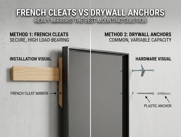 French Cleats vs. Drywall Anchors: The Best Way to Hang Heavy Mirrors Image