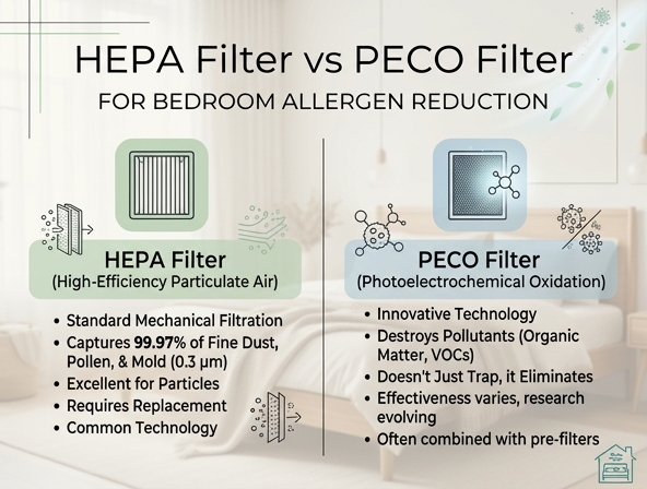 HEPA Filter vs PECO Filter for Bedroom Allergen Reduction Image