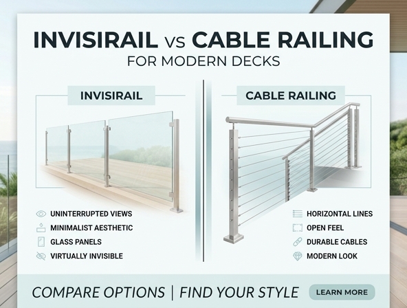 Invisirail vs. Cable Railing: The Best Modern Deck Railing for Your Home Renovation Image