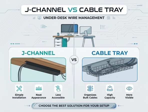 J-Channel vs. Cable Tray: Best Under-Desk Cable Management for Your Home Office Image