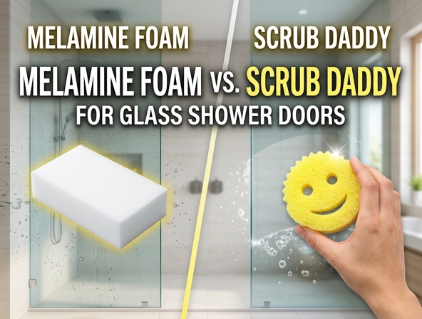 Melamine Foam vs. Scrub Daddy: The Best Way to Clean Glass Shower Doors Image