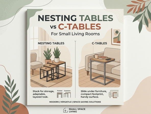 Nesting Tables vs. C-Tables: The Ultimate Space-Saving Choice for Small Living Rooms Image