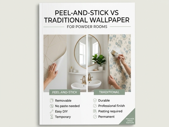 Is Peel-and-Stick or Traditional Wallpaper Better for Your Powder Room? Image