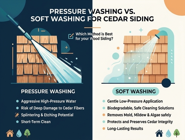 Pressure Washing vs. Soft Washing: The Best Way to Clean Cedar Siding Image