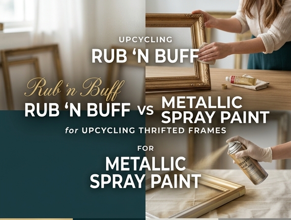 Rub 'n Buff vs. Metallic Spray Paint: The Best Way to Upcycle Thrift Store Frames on a Budget Image