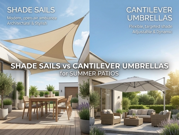 Shade Sails vs. Cantilever Umbrellas: Creating Your Perfect Summer Patio Oasis Image