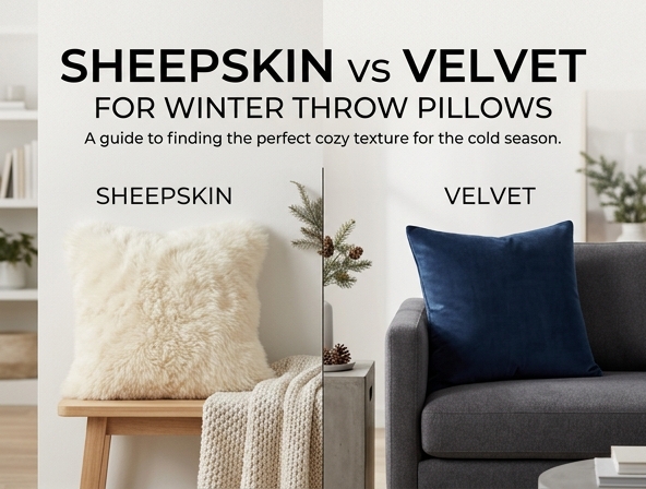 Sheepskin vs. Velvet: Choosing the Best Winter Throw Pillows for a Cozy Home Image