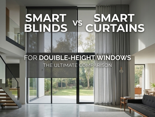 Smart Blinds vs. Smart Curtains: The Ultimate Choice for Double-Height Windows Image