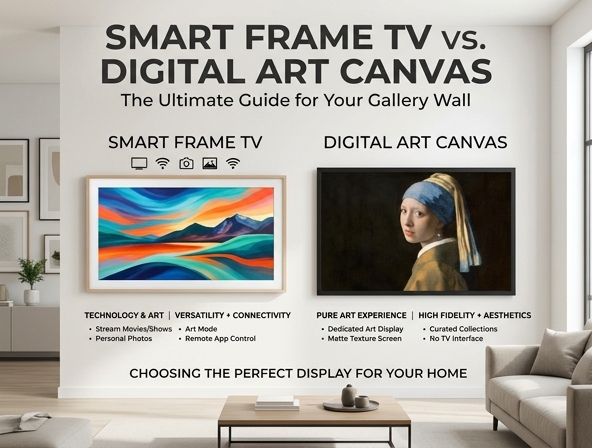 Smart Frame TV vs. Digital Art Canvas: Designing the Ultimate Modern Gallery Wall Image