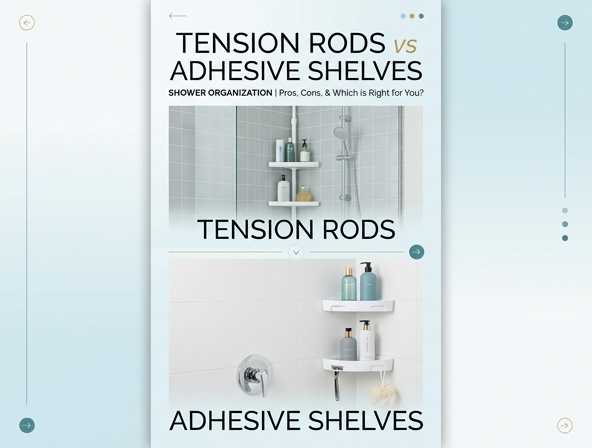 Tension Rods vs Adhesive Shelves for Shower Organization Image