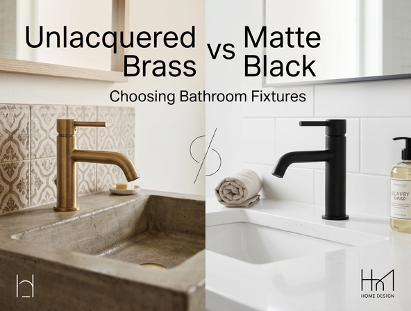Unlacquered Brass vs. Matte Black: The Ultimate Bathroom Fixture Style Guide Image